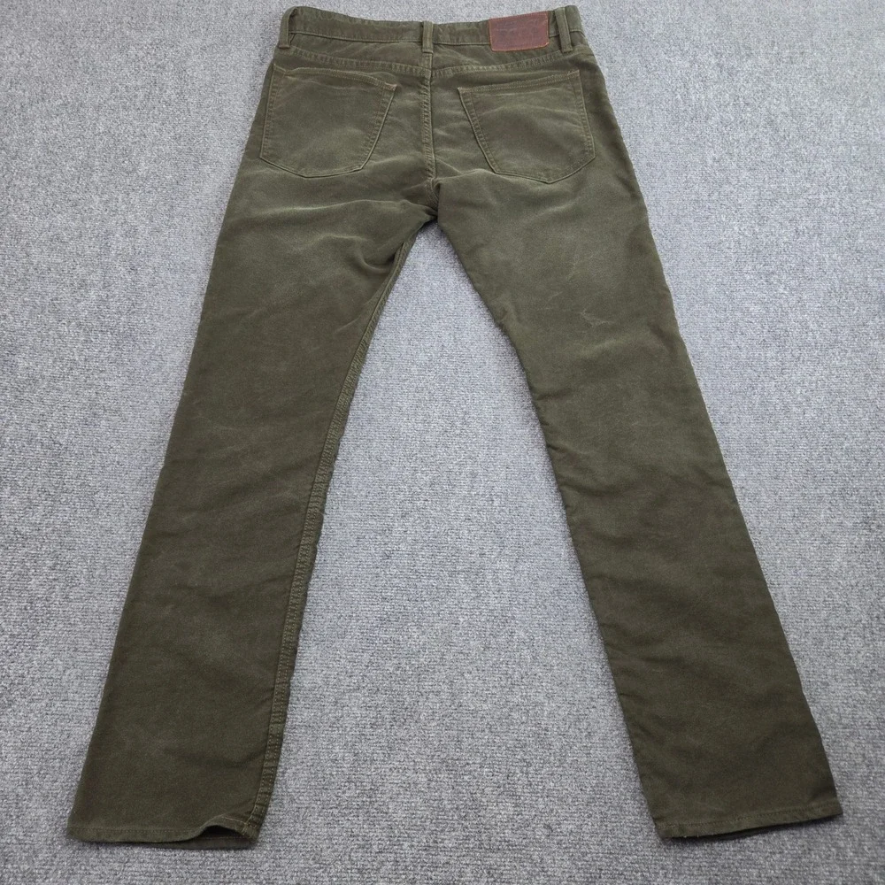 Vintage Polo Ralph Lauren Pants 32x32 Olive Green Sueded Cotton Straight Leg 90s